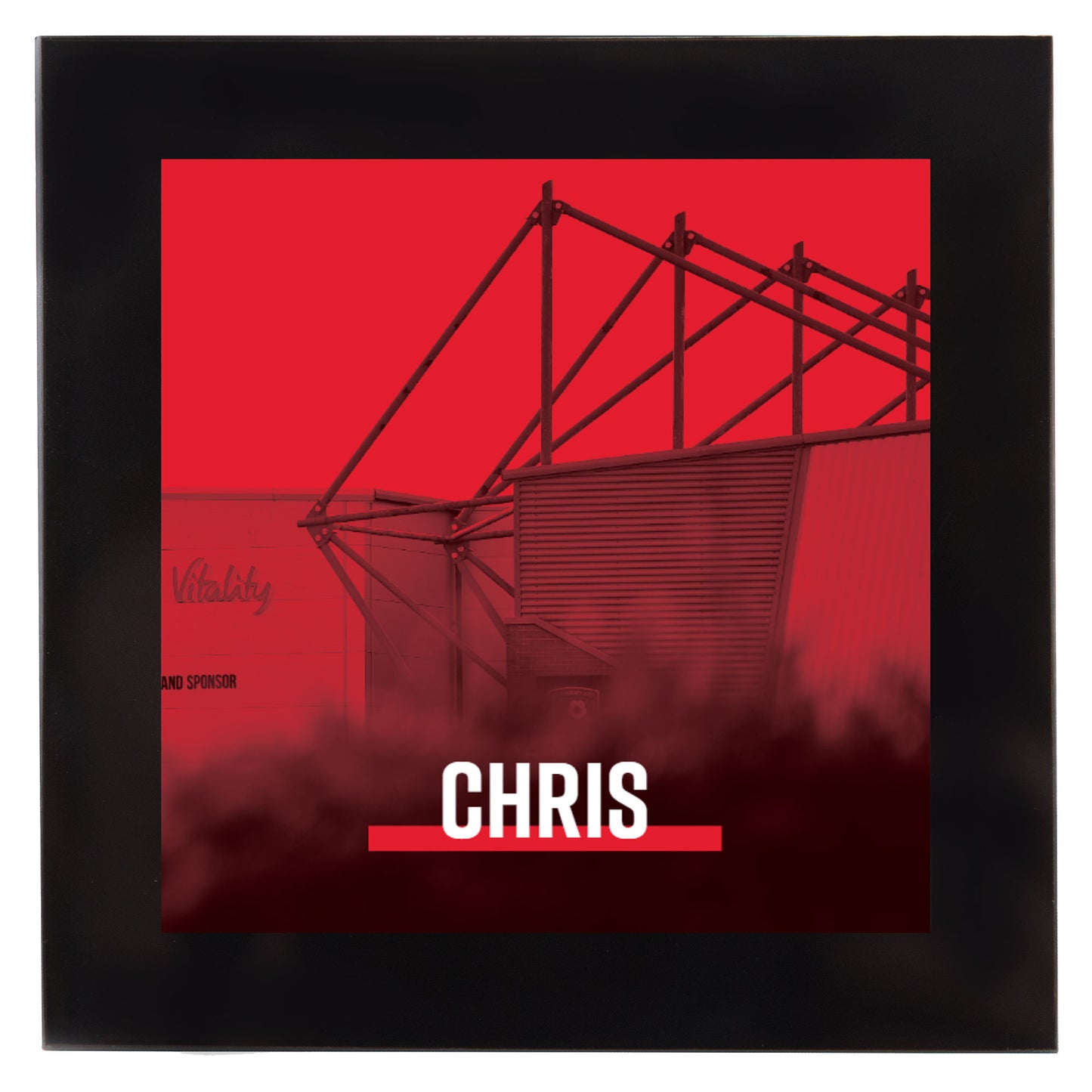 Personalised Glass Coaster - Red Stadium