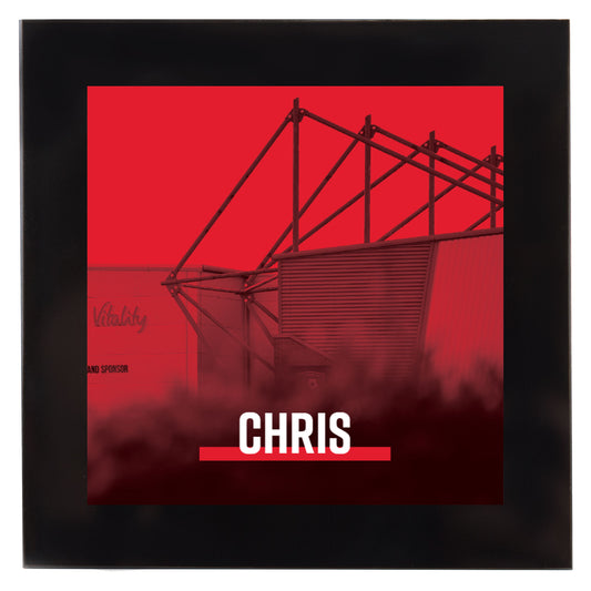 Personalised Glass Coaster - Red Stadium
