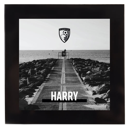 Personalised Glass Coaster - Monochrome Jetty