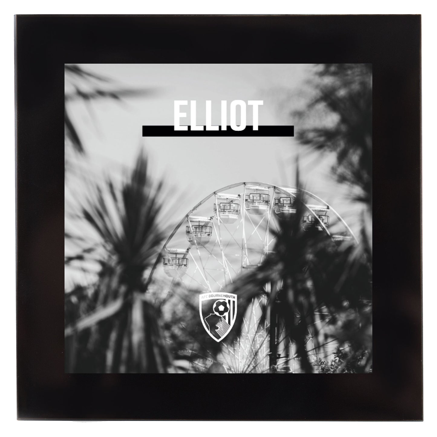 Personalised Glass Coaster - Monochrome Wheel