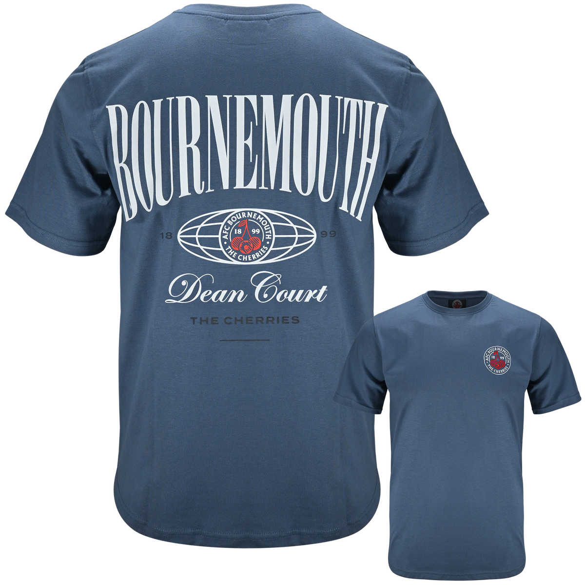Premium Cherries Relaxed Tee - Oxford Blue