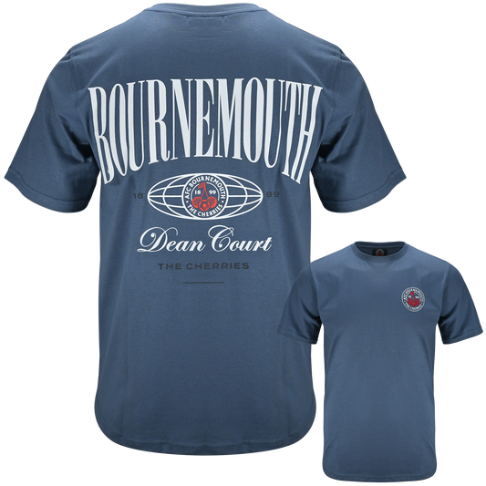Premium Cherries Relaxed Tee - Oxford Blue