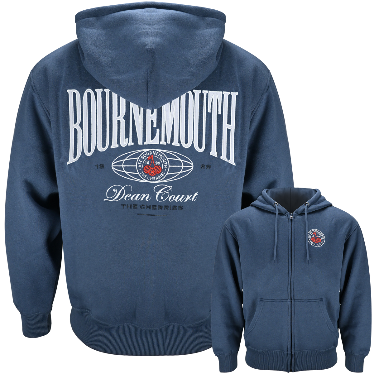 Premium Cherries Zip Hood - Oxford Blue