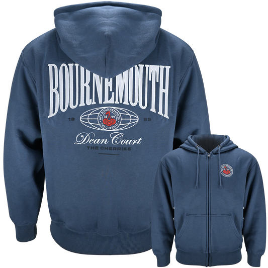Premium Cherries Zip Hood - Oxford Blue