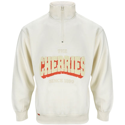Premium Cherries 1/2 Zip Top - Off White