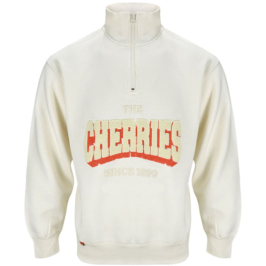 Premium Cherries 1/2 Zip Top - Off White
