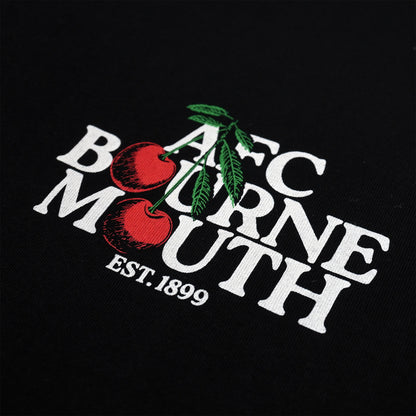 Premium Cherries Oversized Tee - Black