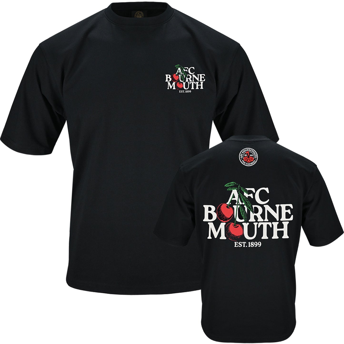 Premium Cherries Oversized Tee - Black