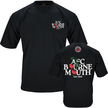 Premium Cherries Oversized Tee - Black