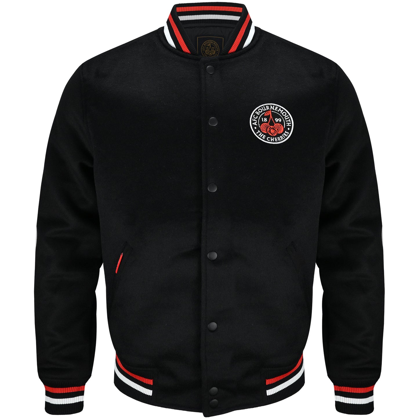 Premium Cherries Varsity Jacket - Black