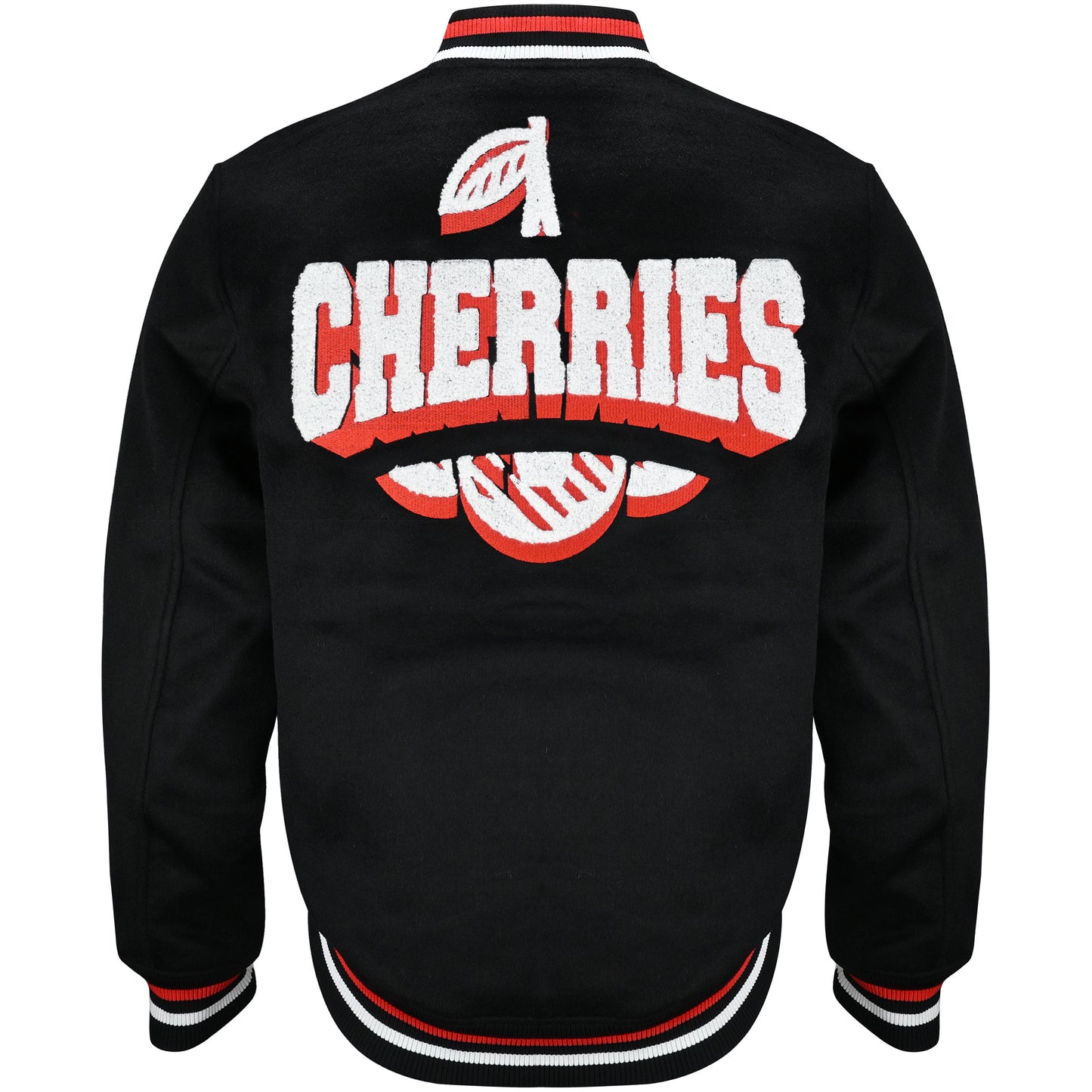 Premium Cherries Varsity Jacket - Black