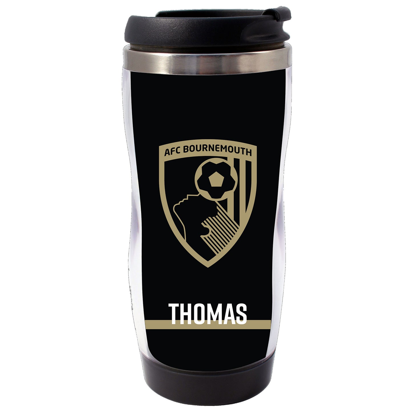 Personalised Travel Mug - Gold Crest