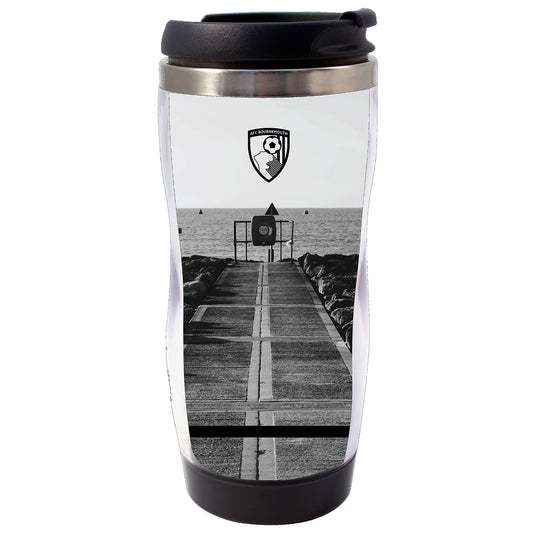Personalised Travel Mug - Monochrome Jetty