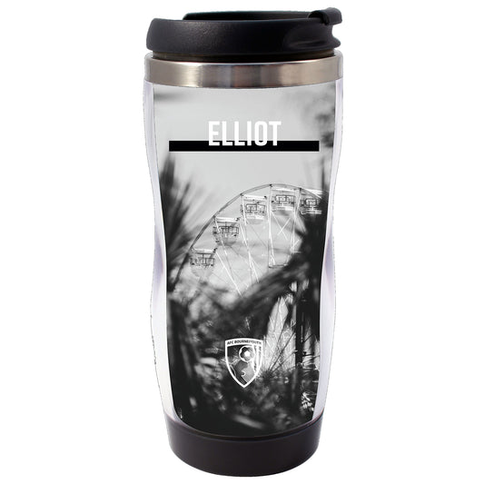 Personalised Travel Mug - Monochrome Wheel