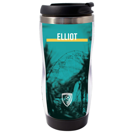 Personalised Travel Mug - Turquoise Wheel