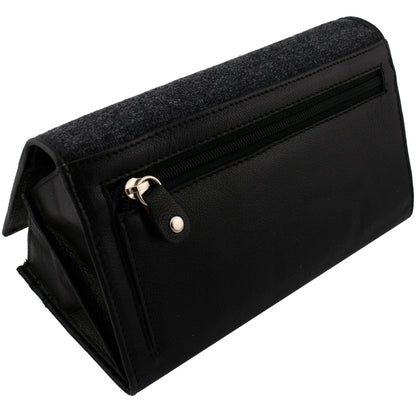 Herringbone Purse - Black / Grey