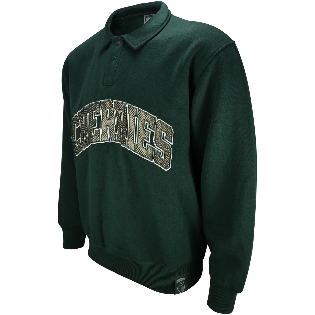 Cherries Rugger Sweater - Deep Forest