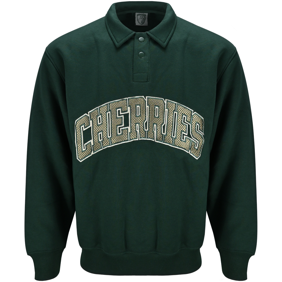 Cherries Rugger Sweater - Deep Forest