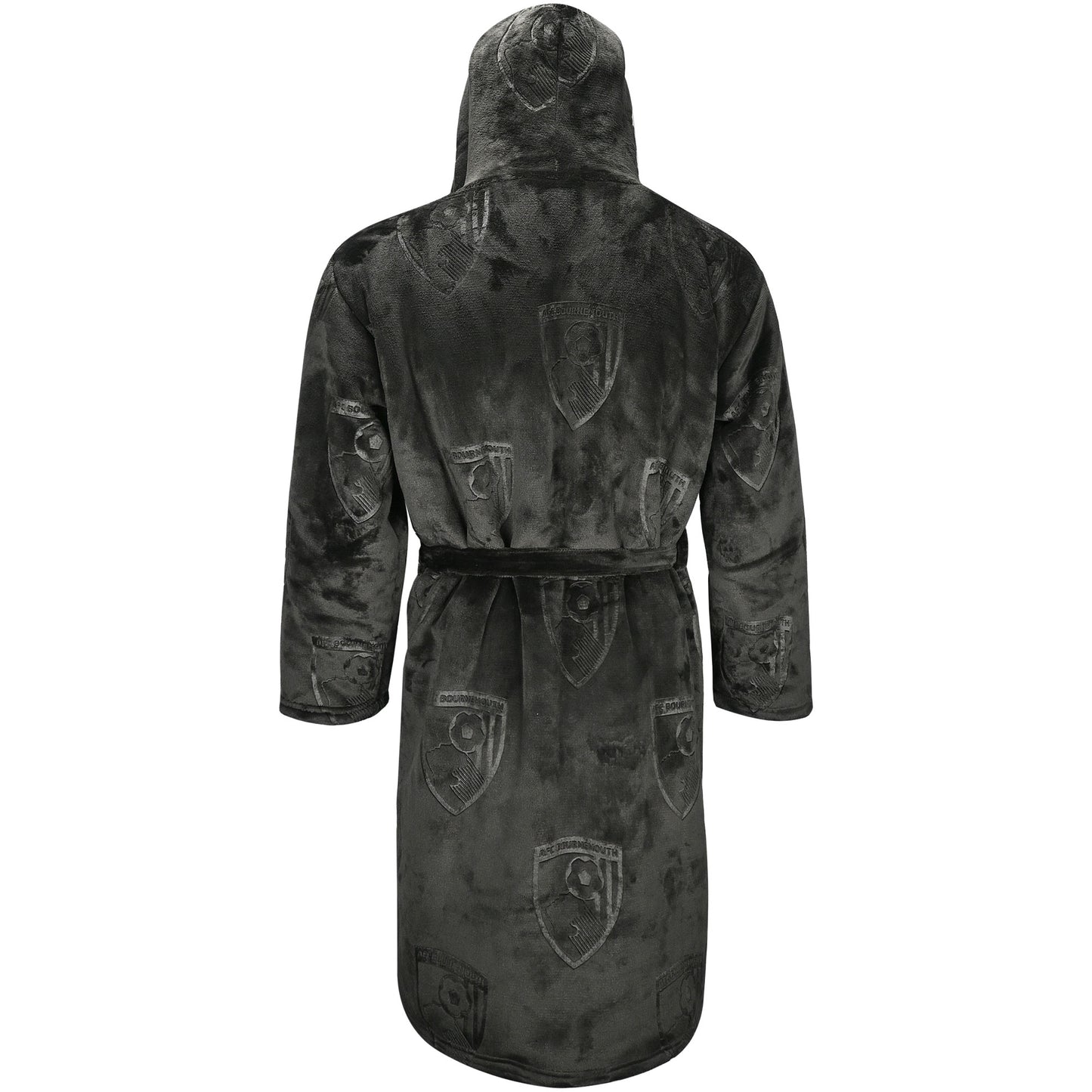 Adults Sherpa Lined Dressing Gown - Black
