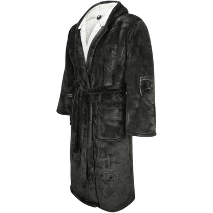 Kids Sherpa Lined Dressing Gown - Black