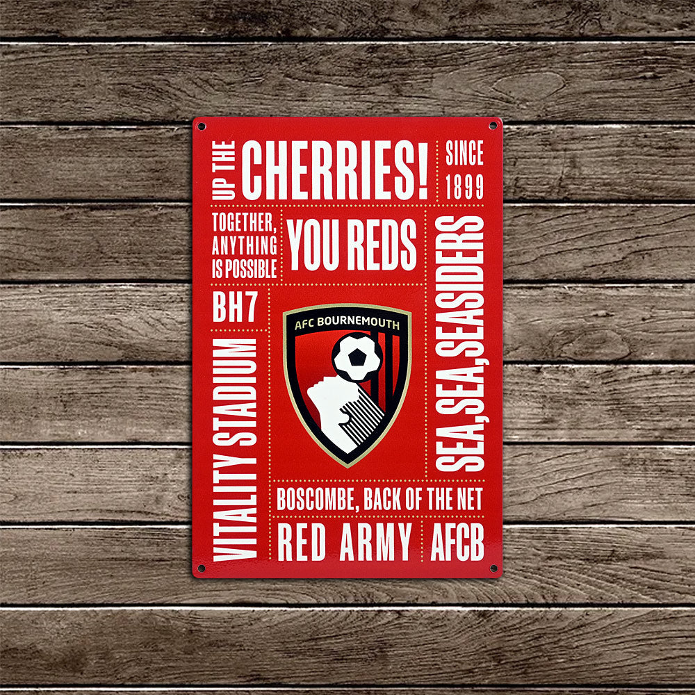 AFC Bournemouth Club Chant Metal Wall Sign