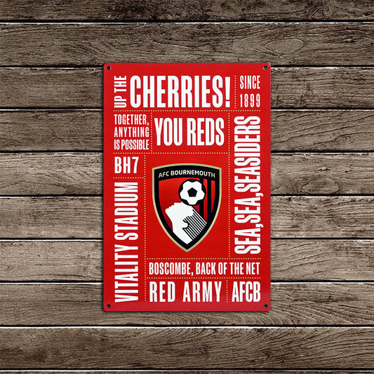 AFC Bournemouth Club Chant Metal Wall Sign