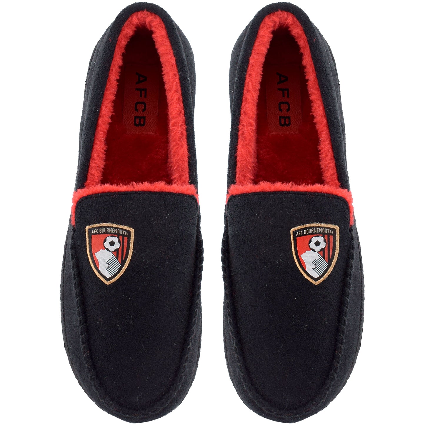 Mens Crest Moccasin Slippers - Black