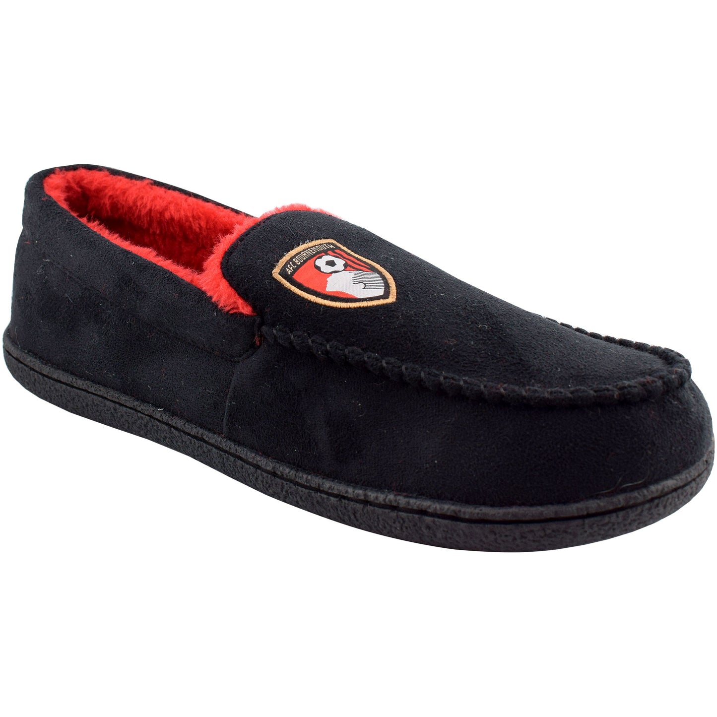 Mens Crest Moccasin Slippers - Black