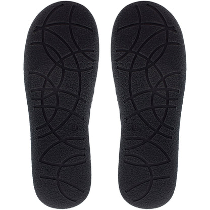 Mens Crest Moccasin Slippers - Black