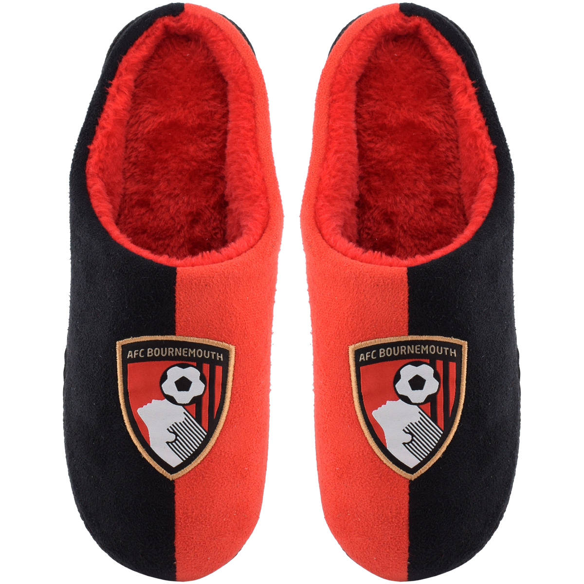 Mens Two Tone Mule Slippers - Red / Black