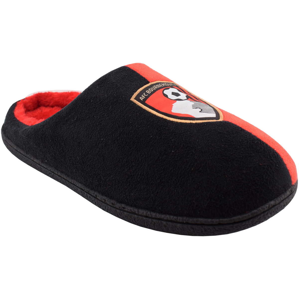 Mens Two Tone Mule Slippers - Red / Black