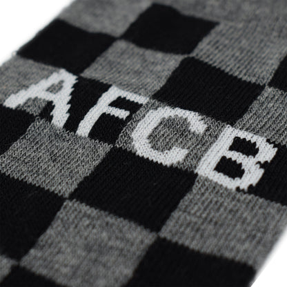 Adults Checkerboard Socks - Grey / Black