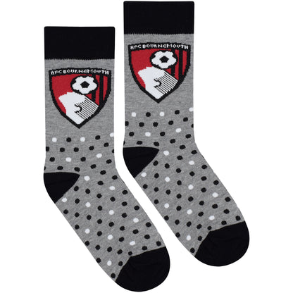 Womens Polka Dot Socks - Grey