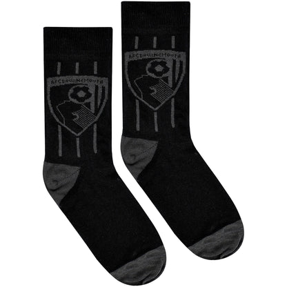Adults Tonal Crest Socks - Black