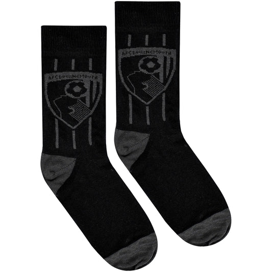 Adults Tonal Crest Socks - Black