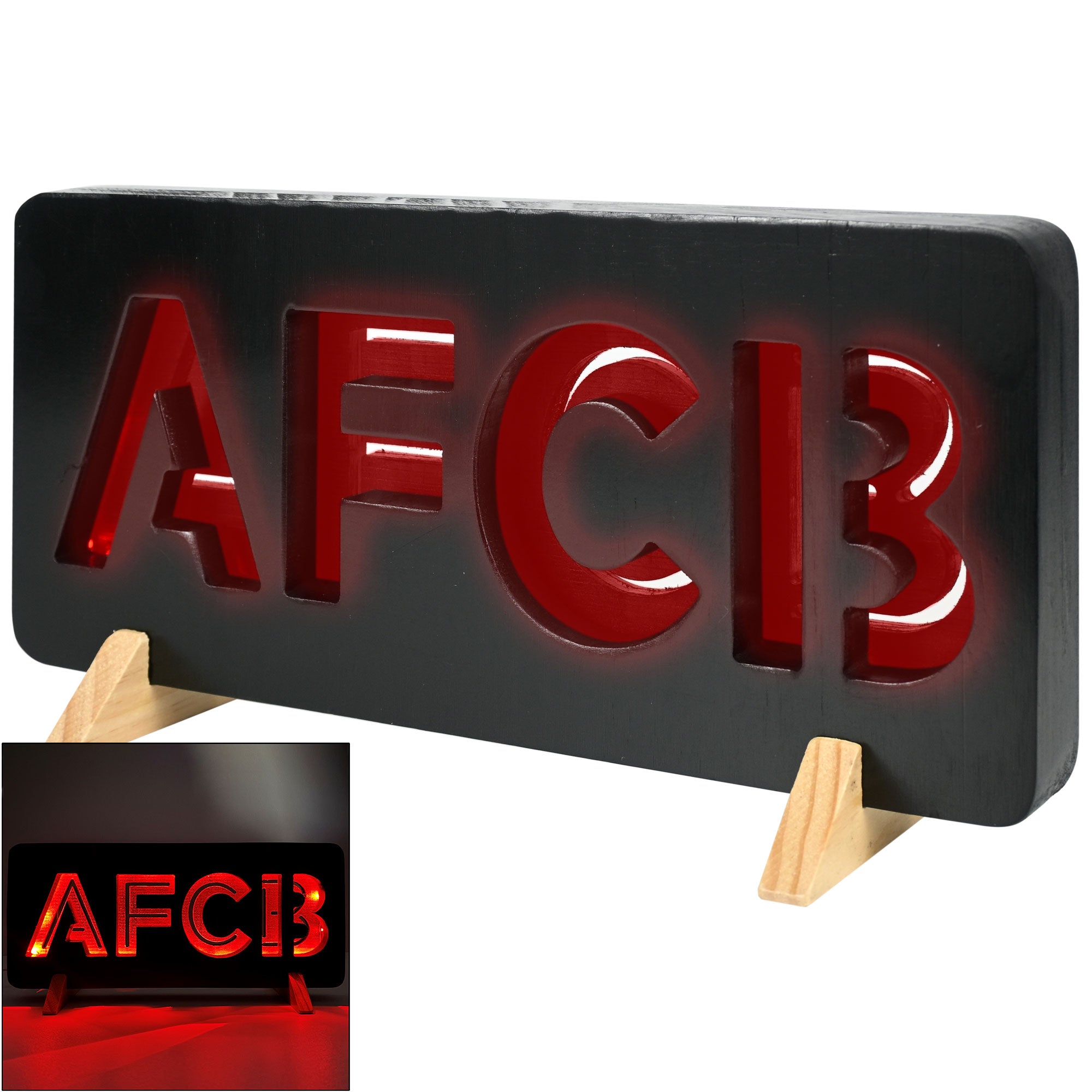 AFC Bournemouth Wooden AFCB LED Shelf Sign – AFC Bournemouth Superstore