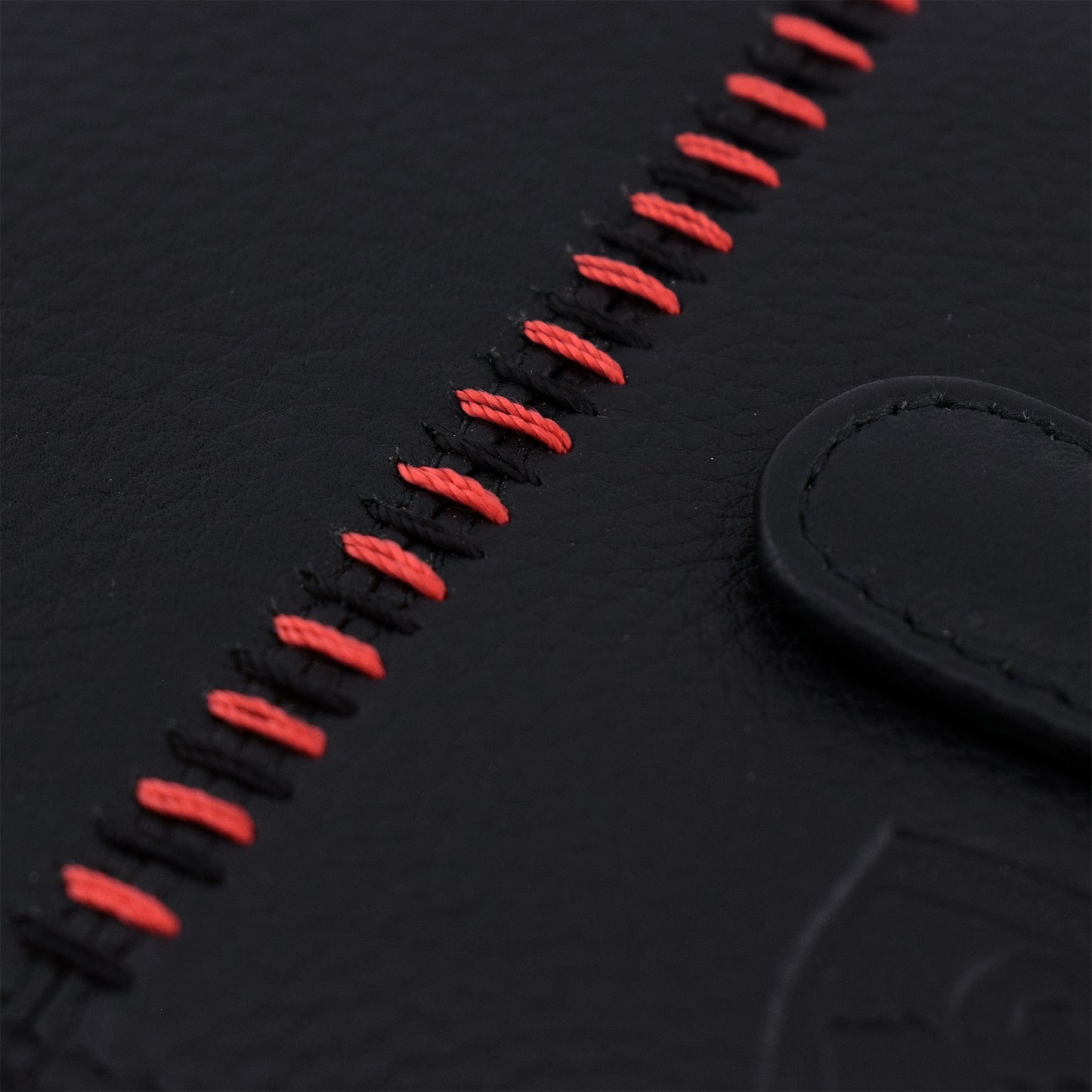 Leather Ladder Stitch Wallet - Black