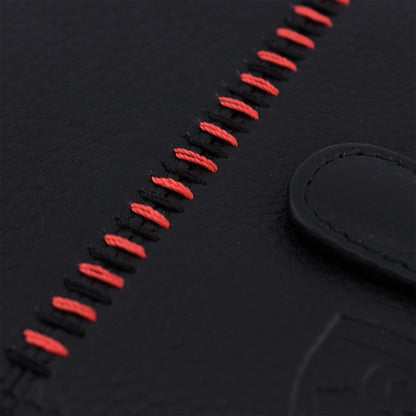 Leather Ladder Stitch Wallet - Black