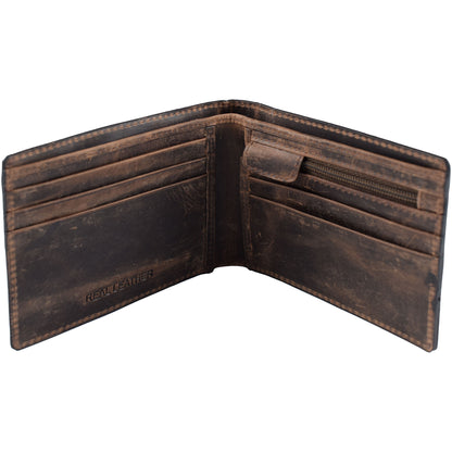 Vintage Leather Football Wallet - Brown