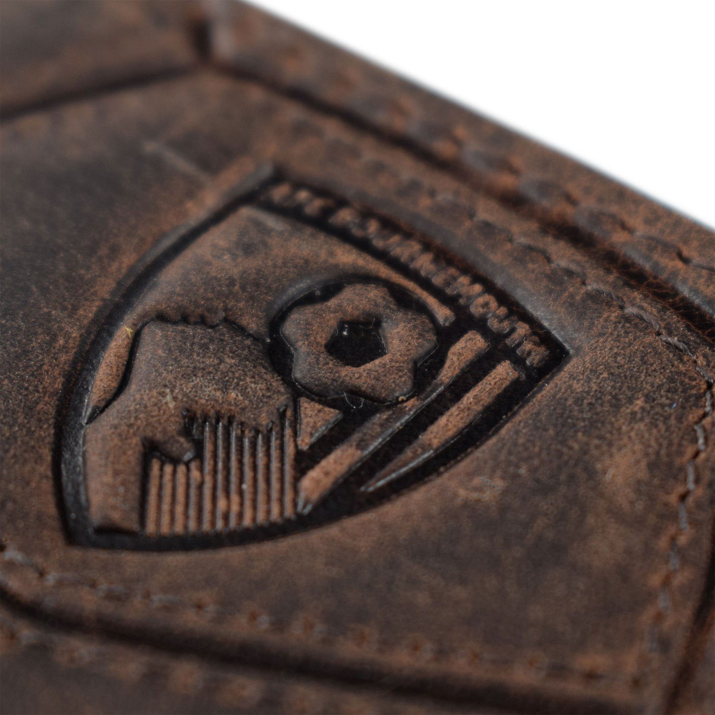 Vintage Leather Football Wallet - Brown