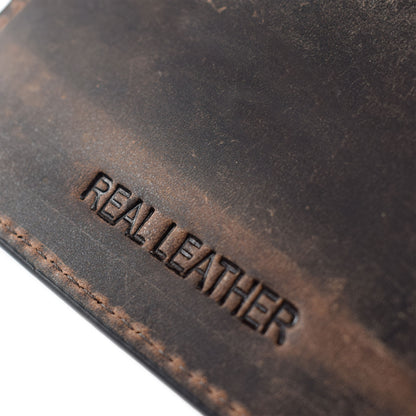 Vintage Leather Football Wallet - Brown
