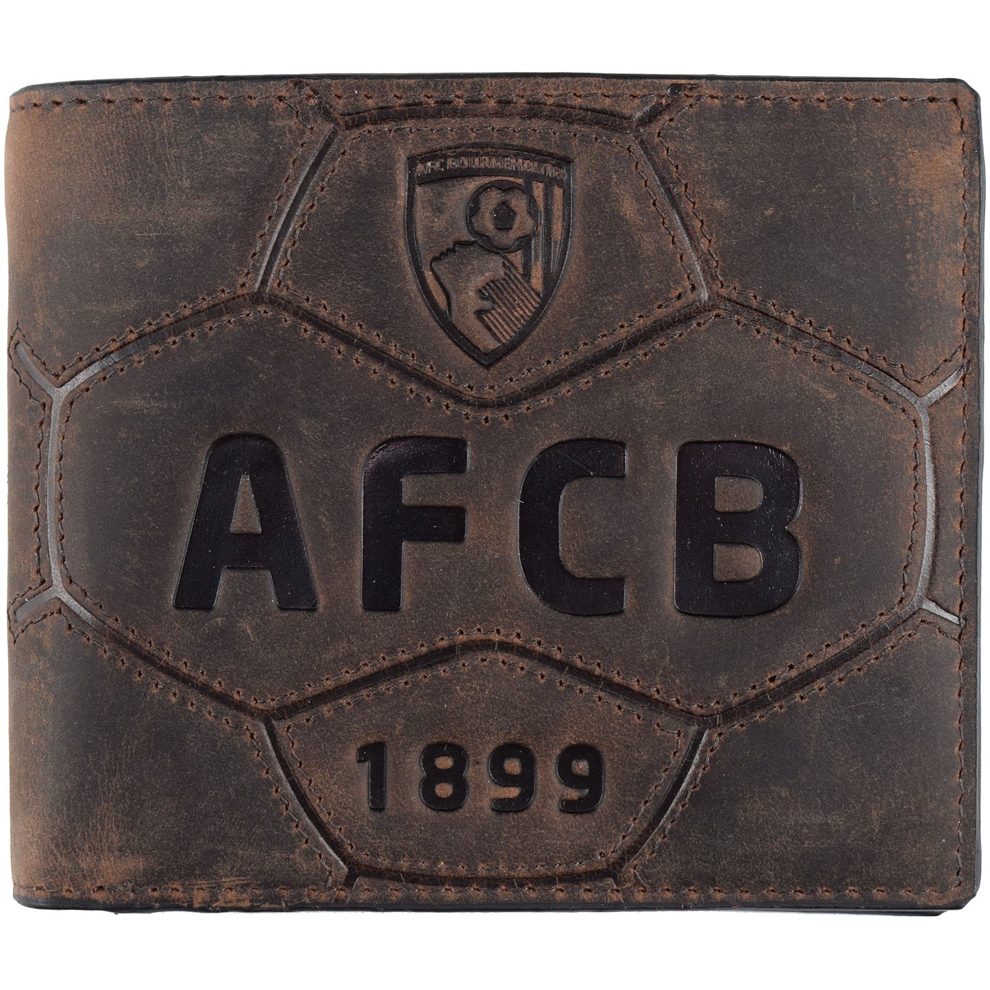 Vintage Leather Football Wallet - Brown