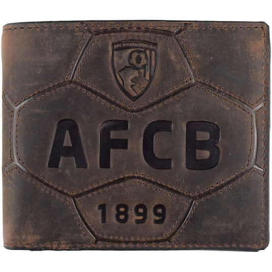 Vintage Leather Football Wallet - Brown