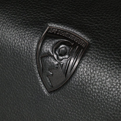 Premium Leather Washbag - Black