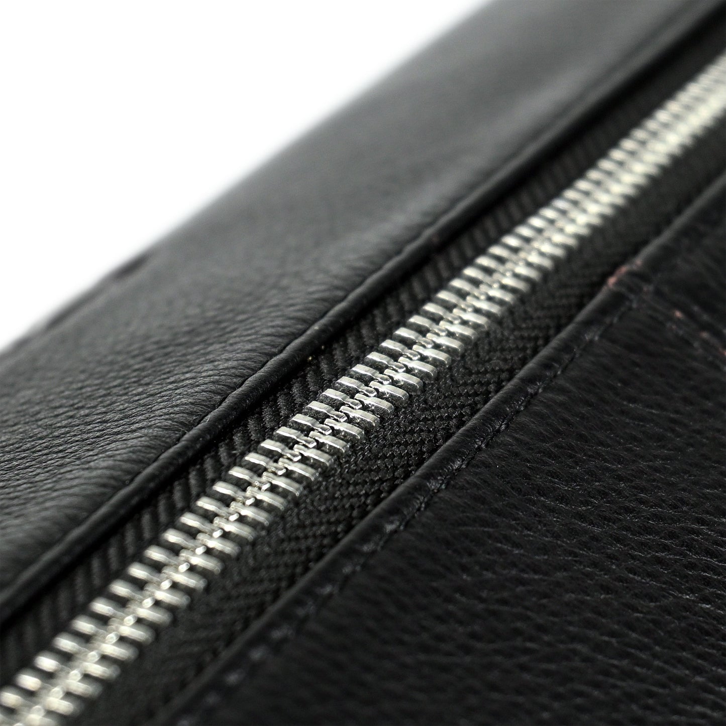 Premium Leather Washbag - Black