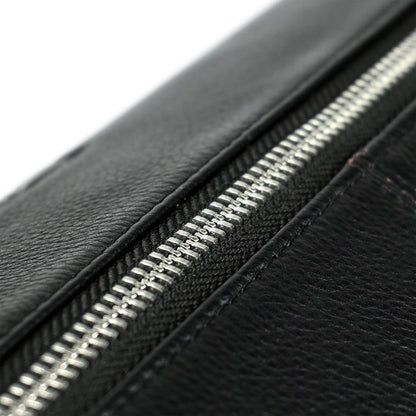 Premium Leather Washbag - Black