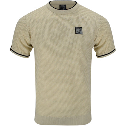Adults Wishart Herringbone Knit T Shirt - Flagstone