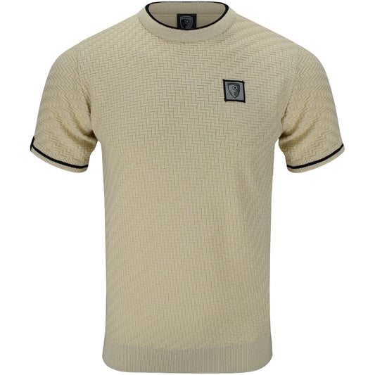 Adults Wishart Herringbone Knit T Shirt - Flagstone