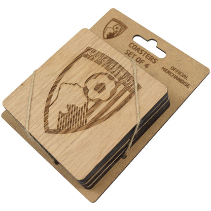 Wooden Crest Coasters - 4 Pack