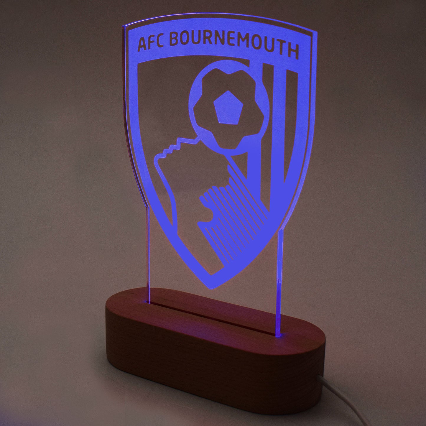 7 Colour Wooden LED Crest Light